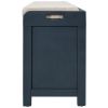 furStorage Bench with Removable Basket and 2 Drawers, Fully Assembled Shoe Bench with Removable Cushion (Navy)