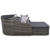 out79.9" Outdoor Sunbed with Adjustable Canopy;  Double lounge;  PE Rattan Daybed