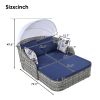 out79.9" Outdoor Sunbed with Adjustable Canopy;  Double lounge;  PE Rattan Daybed