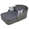 out79.9" Outdoor Sunbed with Adjustable Canopy;  Double lounge;  PE Rattan Daybed
